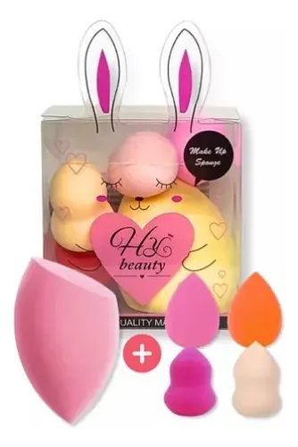 Set X5 Esponjas Mini Blender Maquillaje Base Liquido