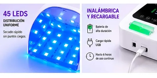 Cabina Uñas Lámpara Uv Led 72w Profesional Secado Rapido