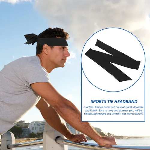 3 Diademas Deportivas Para El Pelo, Corbata De Tenis, Diadem Negro One Size