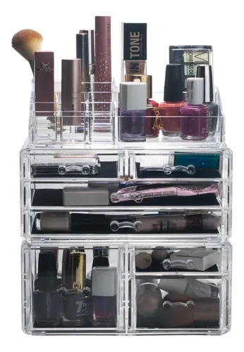 Organizador Maquillaje Acrílico Cajones Desmontable 27x24cm Calidad Premium Cosmético Joyería Esmaltes Elegante Moderno Fácil Limpiar Porta Cosméticos