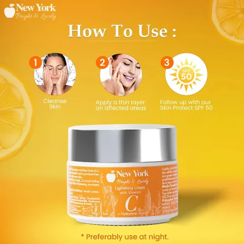 Crema Facial Aclarante New York Hidratante Manchas Piel Acné Sensible Noche