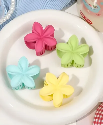 Set De 4 Broches De Pelo De Flores Hawaianas De 3.5cm