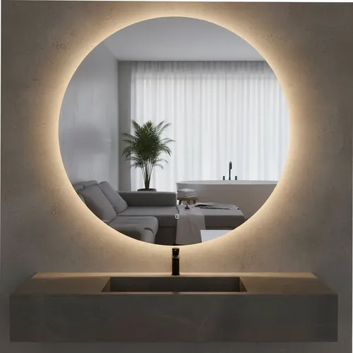 Espejo Redondo Con Luz Led Retroiluminado. 90cm