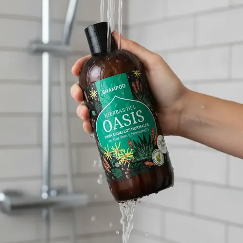 Shampoo para Cabellos Normales con Aloe Vera y Hamamelis Hierbas del Oasis 500ml
