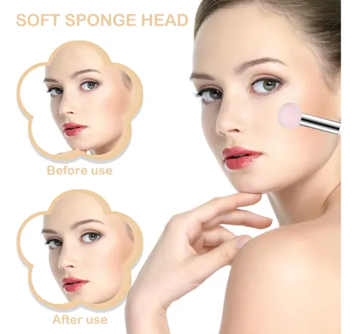 Esponja Maquillaje Setas Con Mango Para Corrector