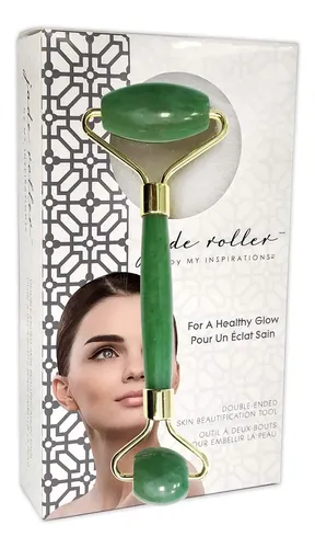 Rodillo Facial Jade Verde Masajeador Drenaje Linfático