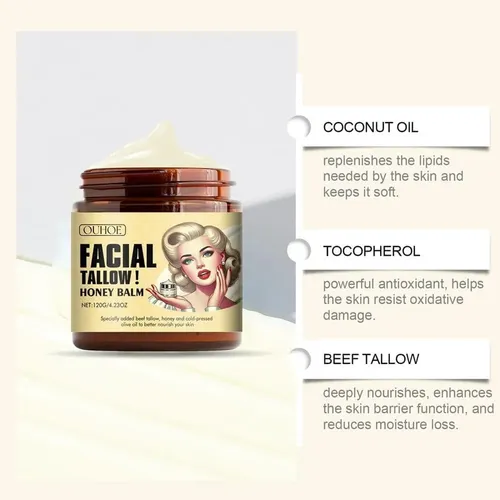 De Bálsamo De Sebo De Res Batido Y Miel, Crema Facial Con
