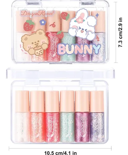 Conjunto Sombras Glitter 6 Tonos Mooglamor Transparent Bear