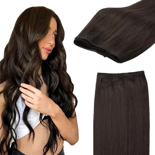 Extension Cortina De Pelo Humano Real 35cm 100g Marron Claro