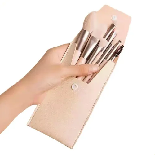 Set 8 Mini Brochas De Viaje Para Base Y Sombras
