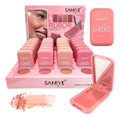 Rubor Compacto Saniye Con Espejo Para Maquillaje Profesional