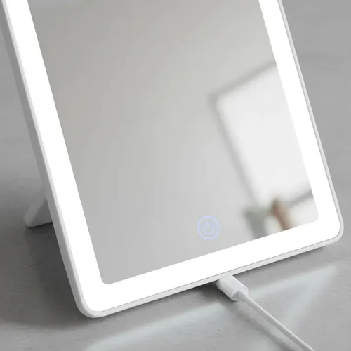 Espejo Con Luz Led Maquillaje Táctil Recargable Usb Premium
