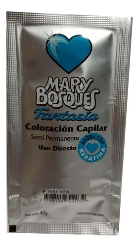 Tintura Fantasia Mary Bosques Con Keratina En Sachet Pack X6