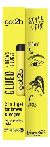 Gel Para Cejas Got2b Glued Browns 2 In 1 Brow &edge Gel X Unidad De 16 Ml Color Negro