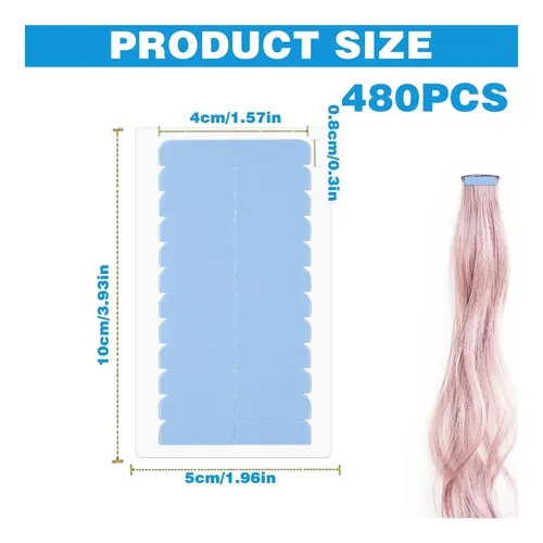 480pcs Cinta De Extensión Del Cabello, Cinta Adhesiva De De