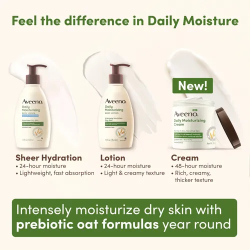 Crema Hidratante Diaria Aveeno, 20 Onzas, Para Cuerpo Y Rostro
