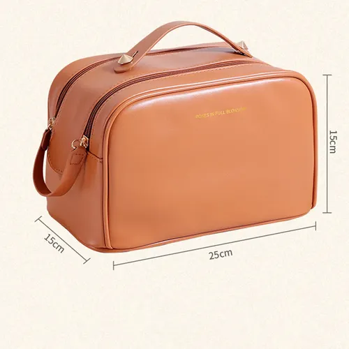 Neceser De Viaje Doble Cremallera Impermeable De Pu Grande