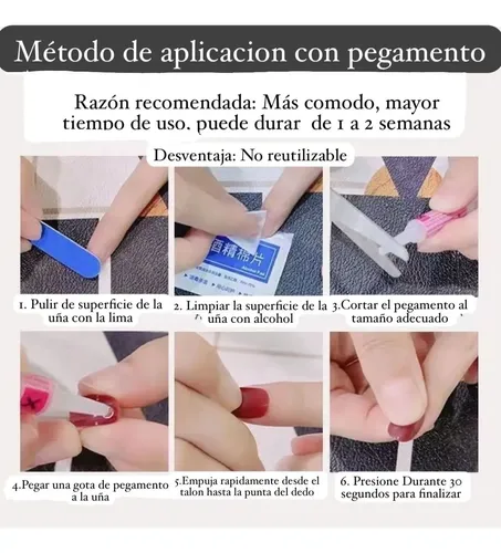 Uñas Postizas Press On Autoadhesiva Set Completo Mariposa