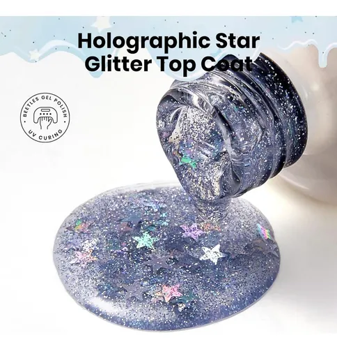 Capa De Uñas Con Purpurina Beetles 15ml Top Coat Glitter