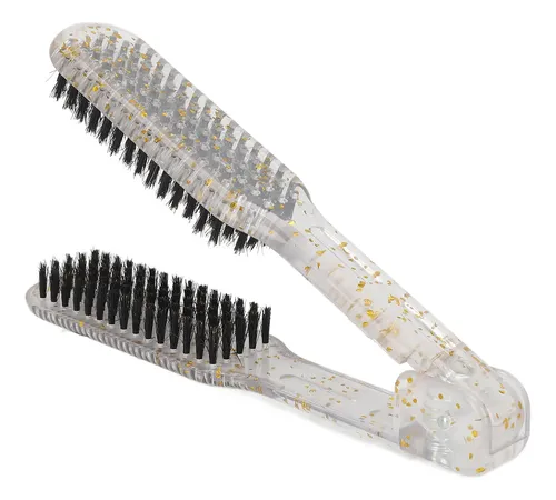 Cepillo Alisador De Pelo Con Pinza, Mango Ergonómico De Dobl