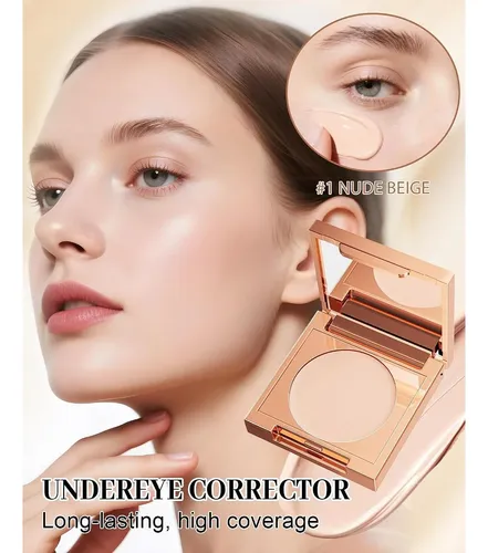 Corrector Iluminador 3 Tonos Nude Beige Con Espejo