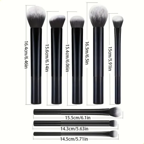 Set De 8 Brochas De Maquillaje Profesional, Con Brocha Rubor