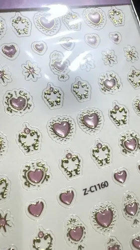 Stickers Para Uñas 6d Gemas Con Efecto Cromado X1