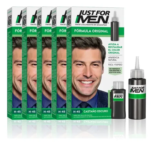 Pack X 5 Tintura Just For Men Castaño Oscuro 60ml