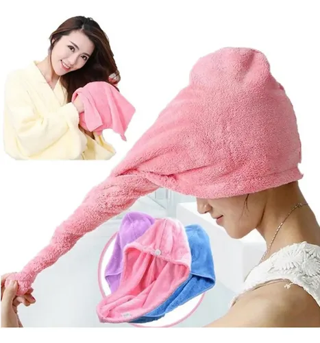 Renkai Gorro Toalla Microfibra Super Absorbente + Cepillo Largo Exfoliante