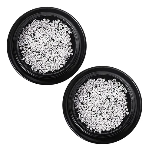 2 Pegatinas Para Decoración De Uñas Con Forma De Copo De Nie