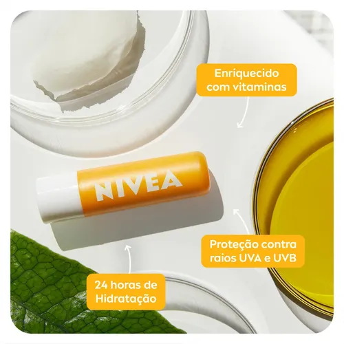 NIVEA Bálsamo Labial Sun Protect FPS 30 4,8g, Hidratación Intensa 24h, Protección Solar, Cuidado Diario, Manteca de Karité