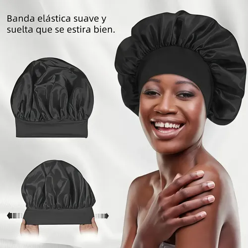 6pzs Curly Ondas En Cabello Rizos Sin Calor Tubo+gorro Satin