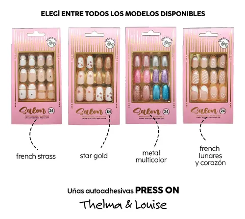 Uñas Autoadhesivas Press On  Tyl Salon Con Sticker Adhesivo