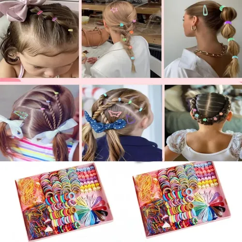 1560 Piezas De Scrunchies, Diademas Y Accesorios Para Cabell Multicolored Mixed / Solid And Patterned Pieces