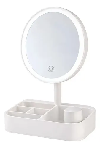 Espejo Maquillaje Luz Led Touch Usb- C Regulable Aro
