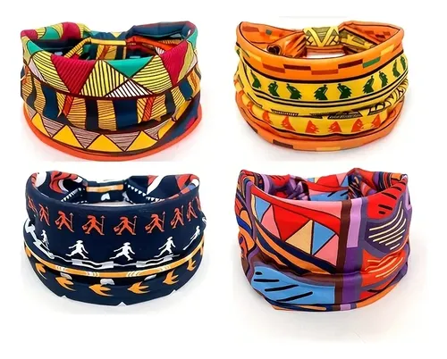 4 Cintas De Pelo Estilo Africano Diademas/htq