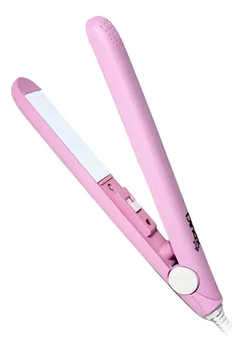 Planchita De Pelo Mini Flequillo Cabello Portátil Color Rosa