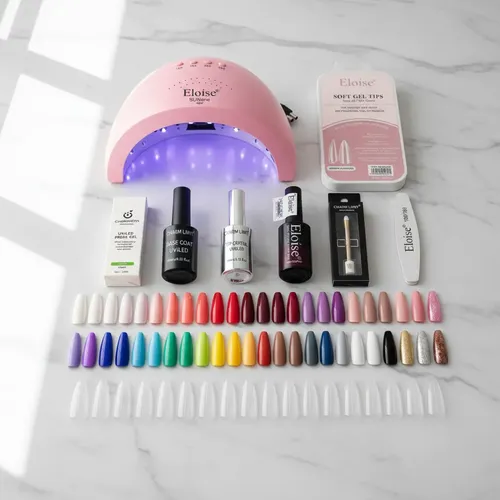 Kit Uñas Soft Gel Completo Cabina Uv Led 48w Tips Gel