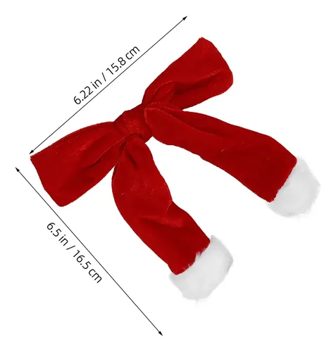 4 Broches Con Lazo Navideño: Pinzas Para El Pelo Con Forma D