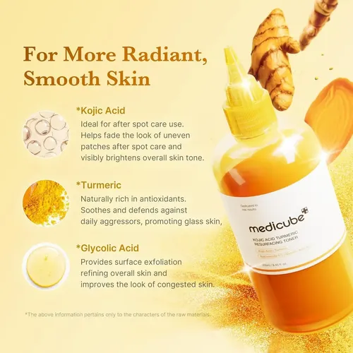 Tónico Medicube Resurfacing con Ácido Kójico y Cúrcuma para Todo Tipo de Piel