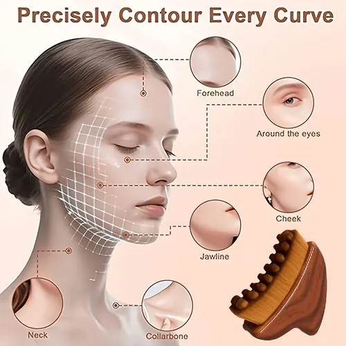 Cepillo De Madera Para Masaje Facial Y Corporal