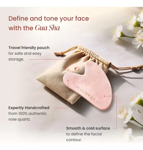 Set Gua Sha Cuarzo Rosa Y Suero Facial Vitamina C