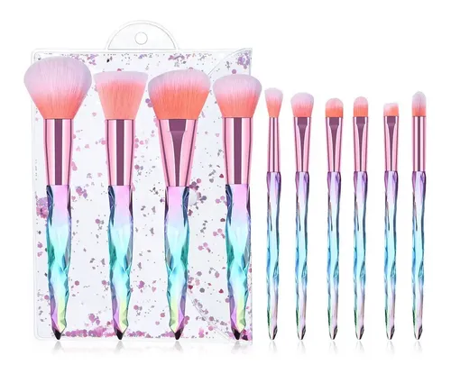 Set Kit 10 Brochas Maquillaje Tornasolados C/estuche Daikon