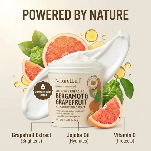 Crema Hidratante Bergamota Pomelo Nature Well 16 Oz