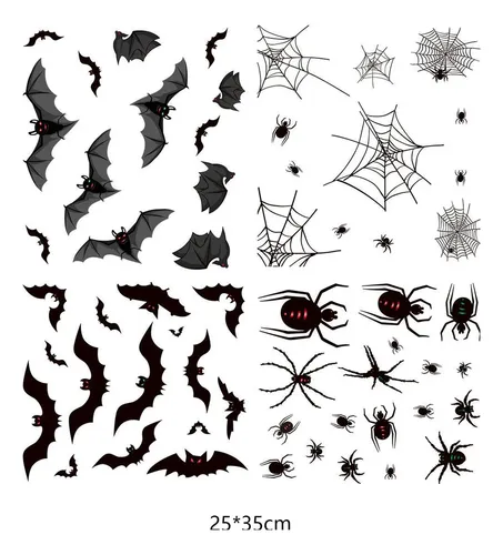 Pegatinas De Halloween Para Decoración De Pared, Web, Aterra
