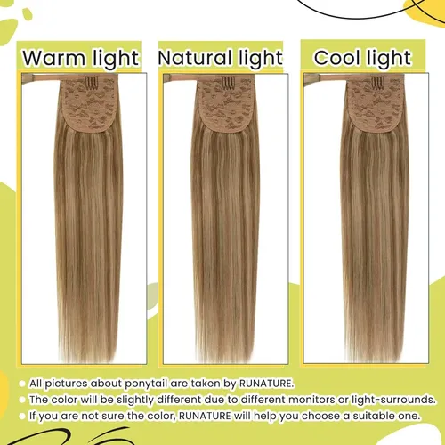 Extensión De Cola De Caballo Runature De Cabello Humano Rubi