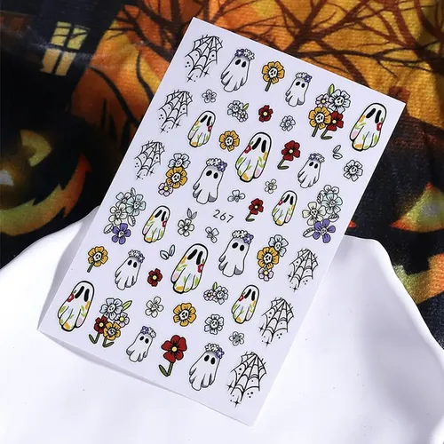 6 Uds Pegatinas De Uñas De Halloween Arte De Uñas Calavera