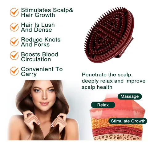 Cepillo De Masaje Para Espesar El Cabello Eelhoe Burgundy