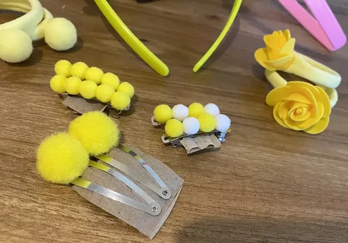 Amawa Vinchas Colitas Hebillas Pompones Pelo Niña C Caja Color 330