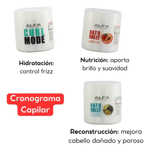 Mascarillas Alfa Free Of Cronograma Capilar Apto Curly